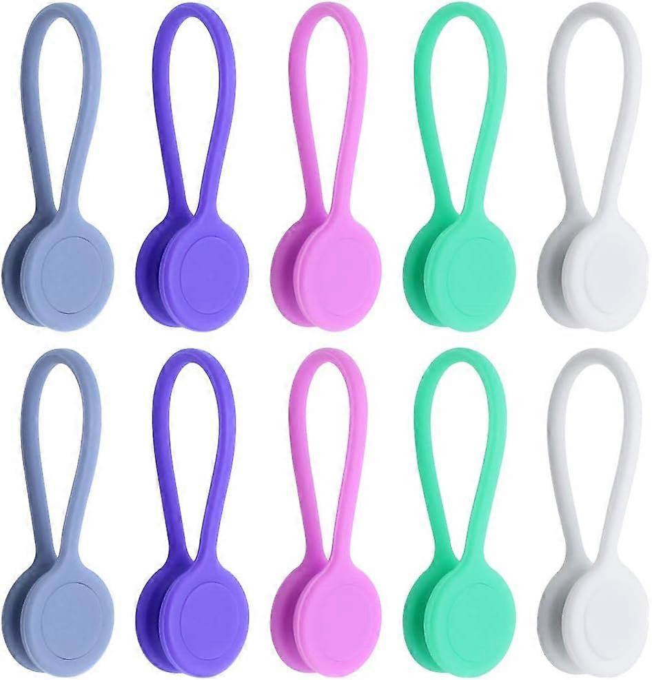 10 Pieces Magnetic Cable Clips Cable Wraps Cable Ties for Cable Management