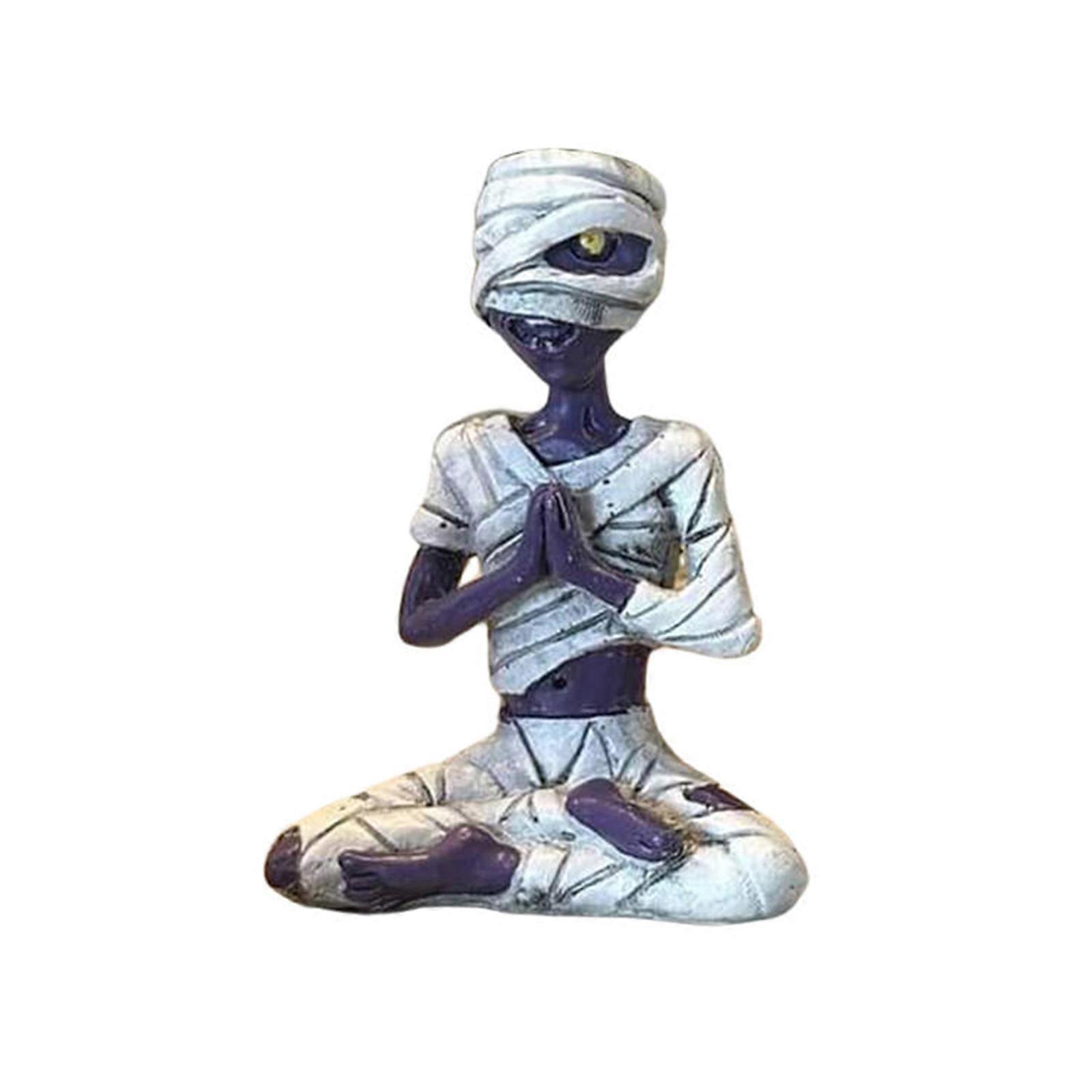 Halloween Mummy Skull Scary Sculpture Enhances Your Yard or Indoor Space with Charm for Creating Chilling Atmospheres