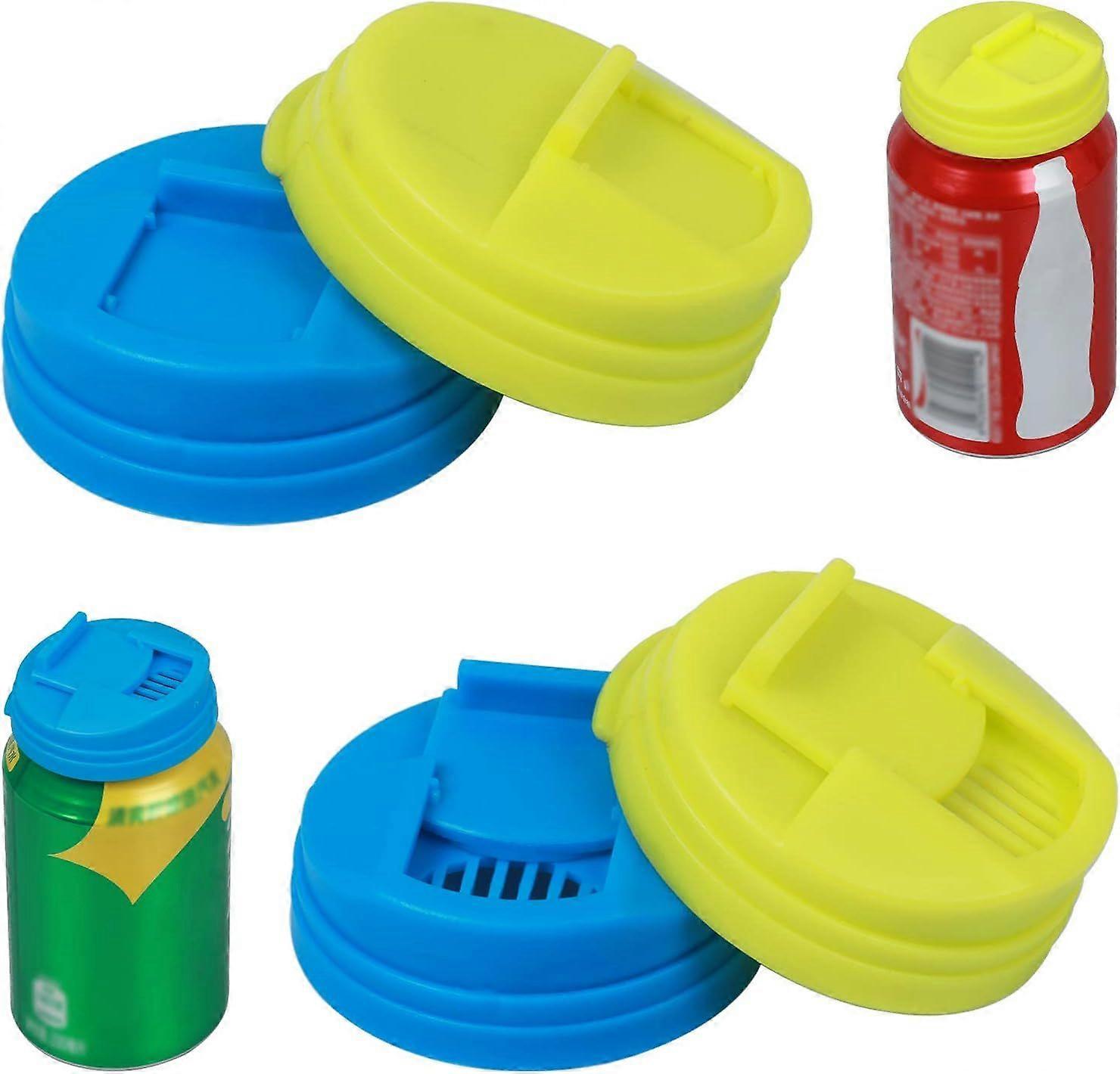 4-pack läskburk täcker ölburkar täcker läckagesäkert lockpresstyp stänkskydd för kolsyrat vatten eller läsk