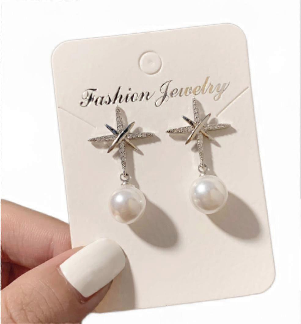 (cross pearl earrings