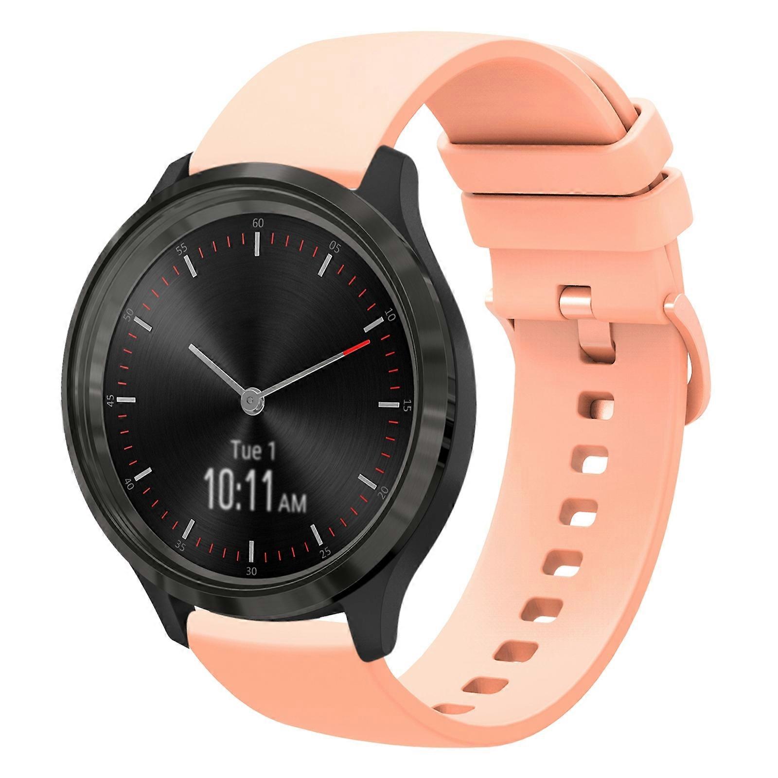 For Garminmove 3 20mm Solid Color Soft Silicone Watch Band