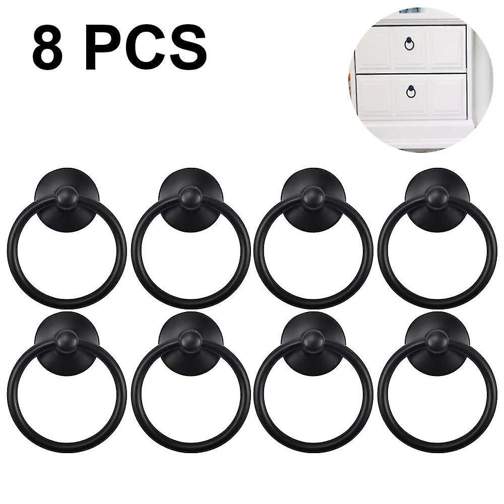 8pcs Vintage Cabinet Ring Knobs Round Antique Drawer Pulls Handle For