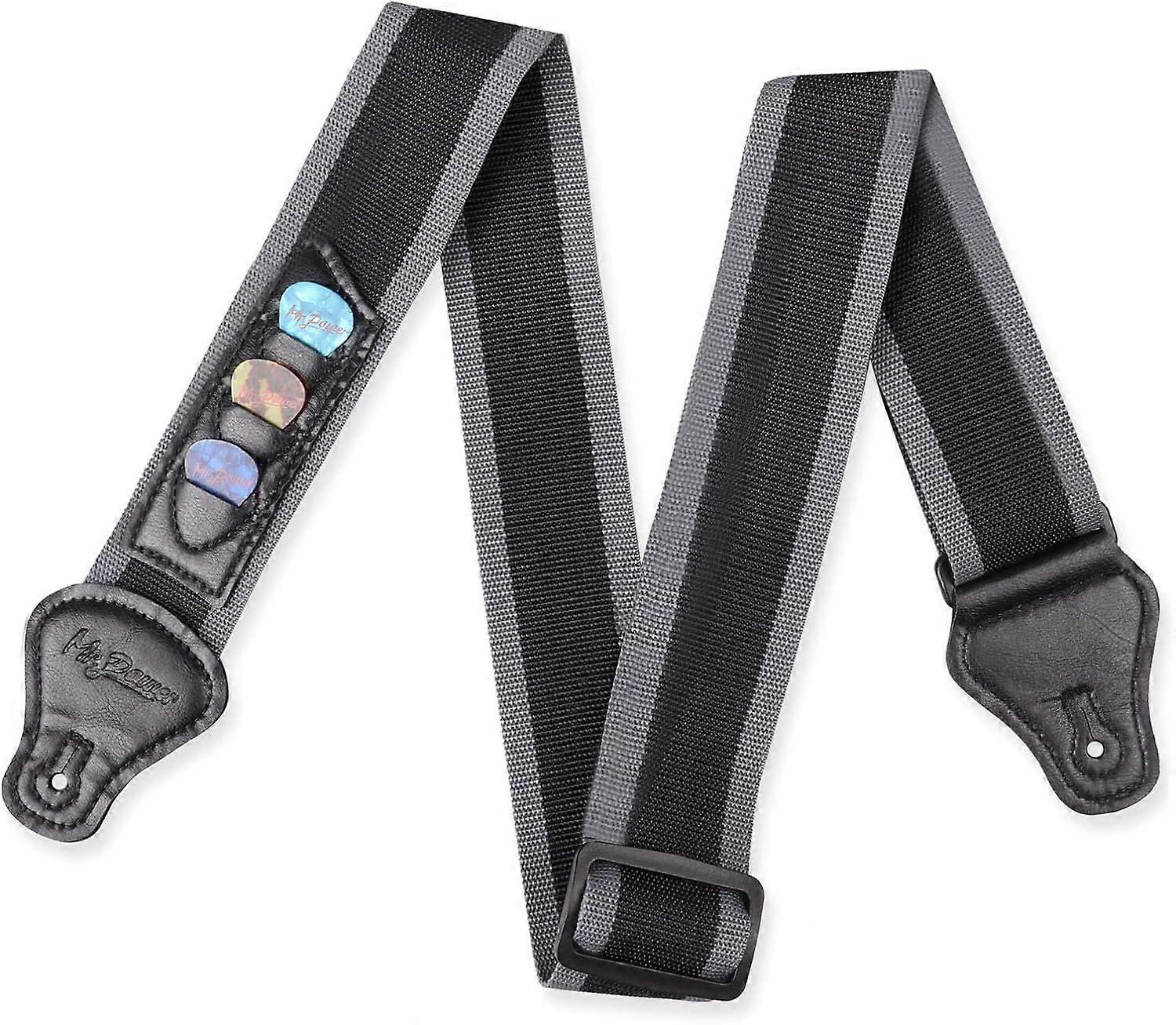 SQCLV Guitar Strap 36.6in - 65in with 3 Pick Holders