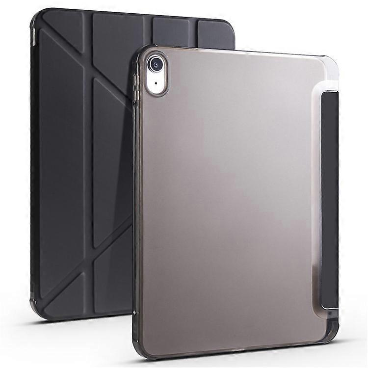Shockproof Leather Case Compatible For iPad 10.9 (2022) Anti-Drop Protective Case Transparent V-Fold Stand Tablet Cover with Penci