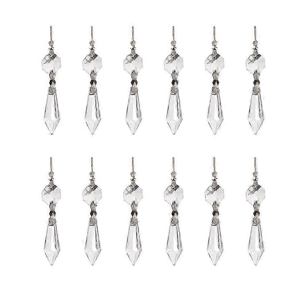 20 PCS Glass Crystal Beads Ceiling Fan Chain Extender Crystals Hanging Drops Prisms Windows