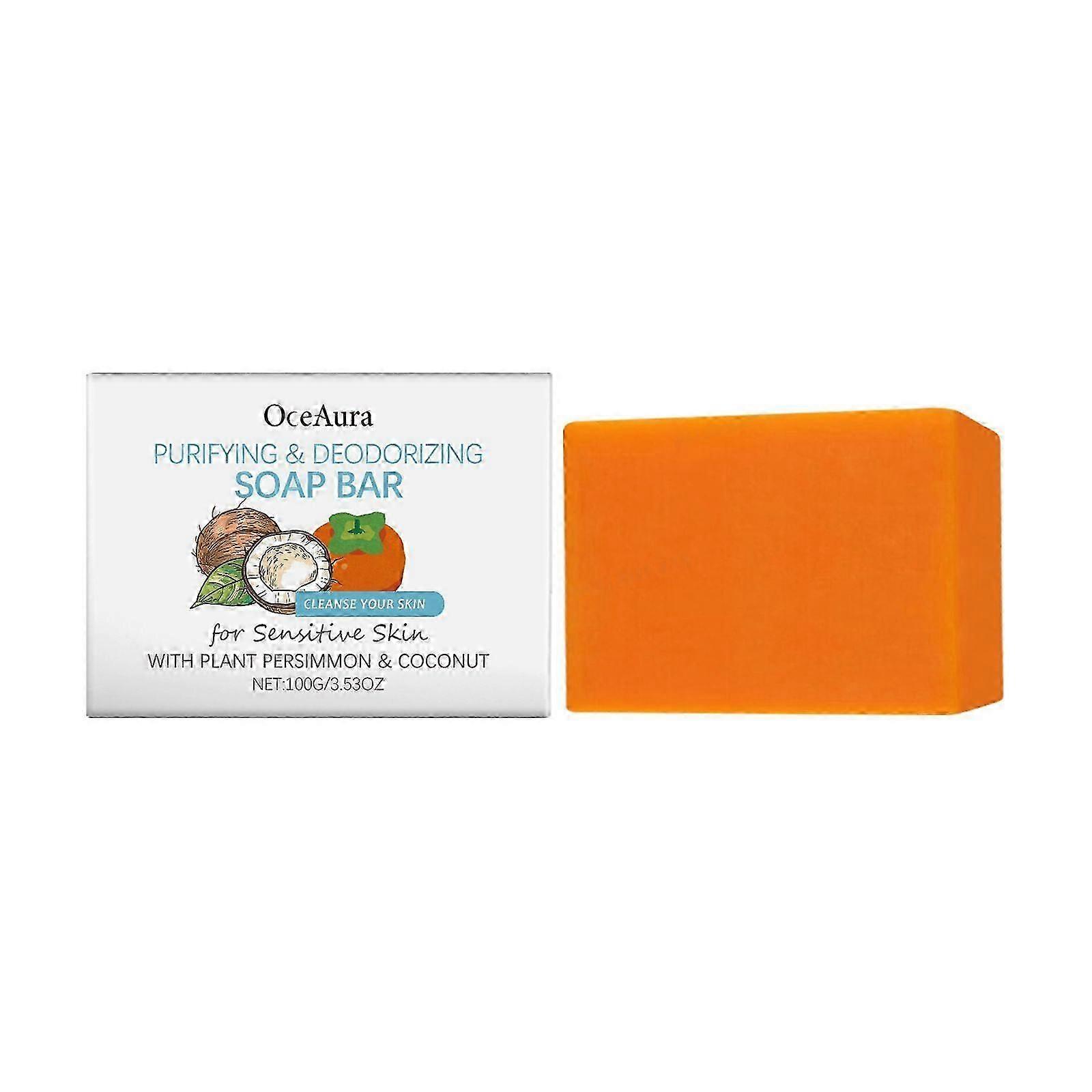 high quality Purifying & Deodorizing Soap Bar, 100g Persimmon Soap Bar for Sensitive Skin, Natural Cleansing and Deodorizing Solution