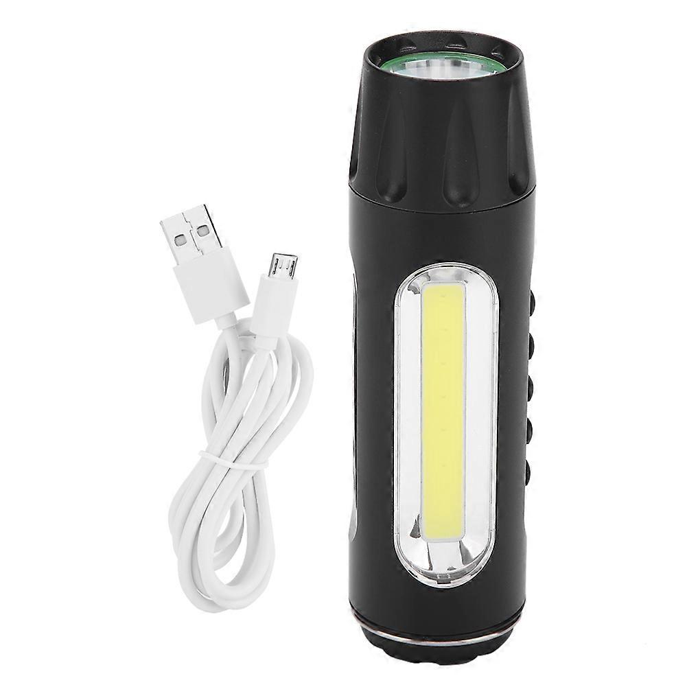 Multifunctional Mini USB Charging Bike Headlight Flashlight with TF Card Music Player, Compact Design, Waterproof, LED
