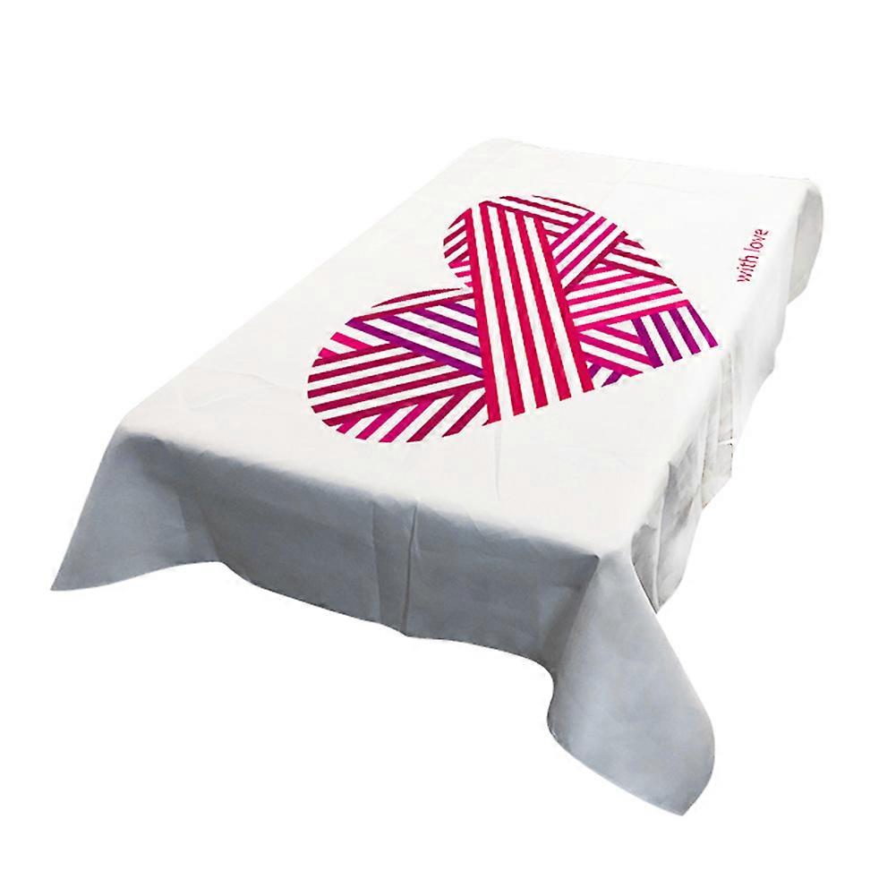 1Pc  Printing Love Heart TableCloth Protective Tea Table Cover