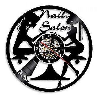 Nail Salon Clock - Vinyl Record Beauty Salon Wall Art Spa Decor - Manicurist Gifts