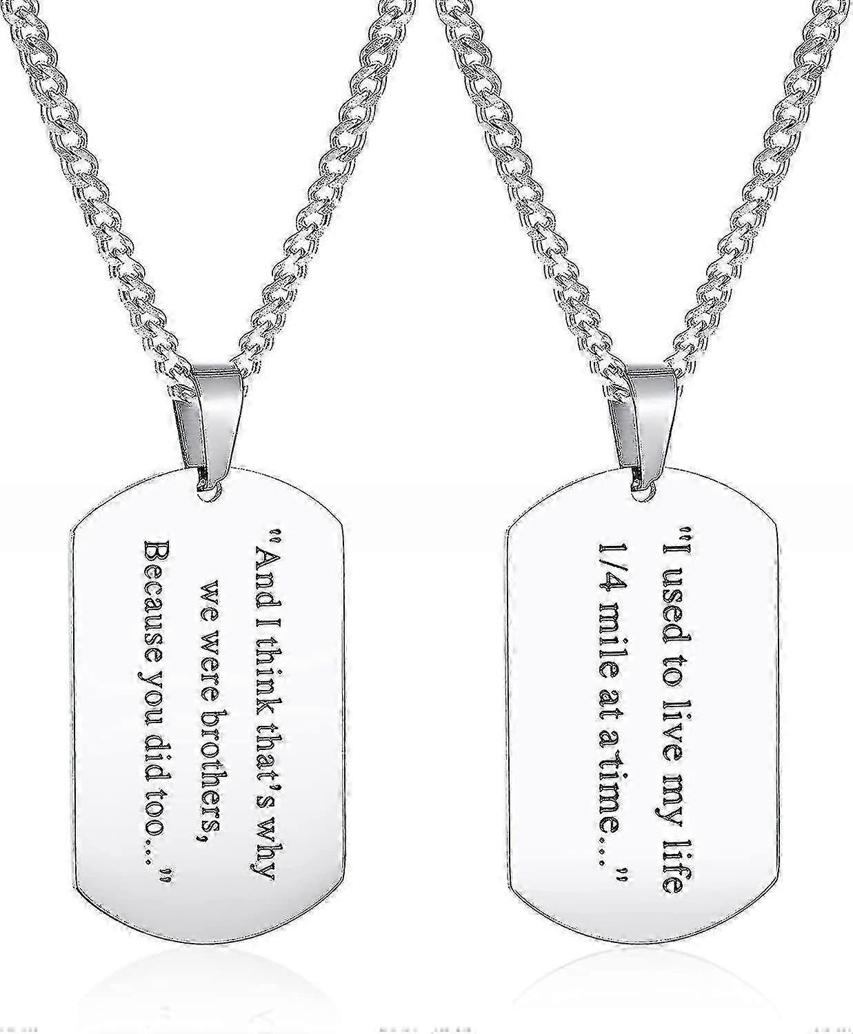 Erkekler için Kolye Ücretsiz Gravür Paslanmaz Çelik Künye Kolye Ile 24" Zincir