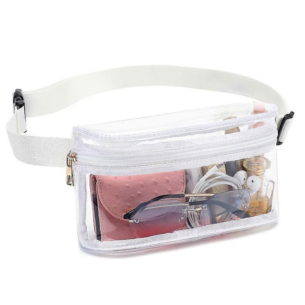 Clear Fanny Pack ، حقيبة حزام شفافة معتمدة من الملعب للنساء ، حقيبة خصر شفافة مقاومة للماء للرياضة والسفر والحفلات الموسيقية