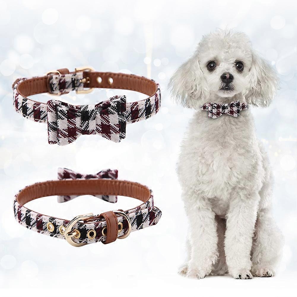 PU Leather Puppy Collar with Bow Tie