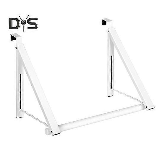 Foldable Clothes Drying Rack Rustproof Corrosion Resistant Metal Construction Space-Saving Over-Door Organizer Coat Towel Rack