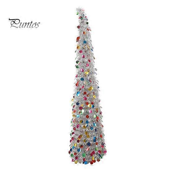 Pencil Christmas Tree Sequin Collapsible Skinny Christmas Tree Reusable Pencil Tinsel Xmas Tree for Small Spaces Home Office Shops