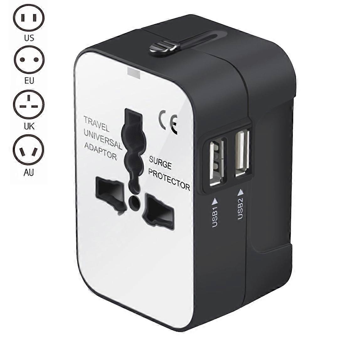Portable Multi-function Dual USB Ports Global Universal Travel Wall Charger