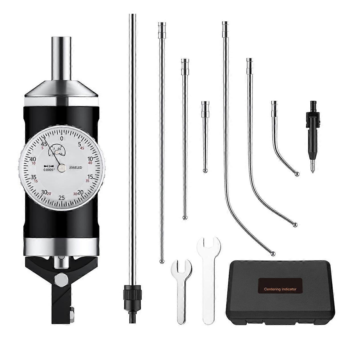 Coaxial Centering Indicator 0-0.15 in/0.0005 in Diameter Indicator Set Storage Box for Milling Machine Center TestDial