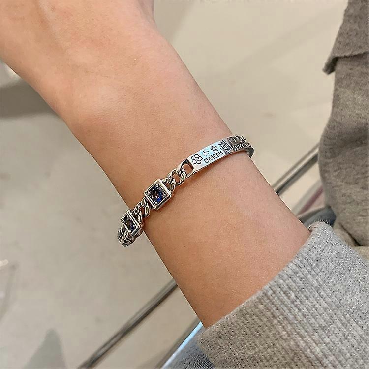 Sterling Silver Vintage Open Bracelet Hand Decoration, Specification:SL0699