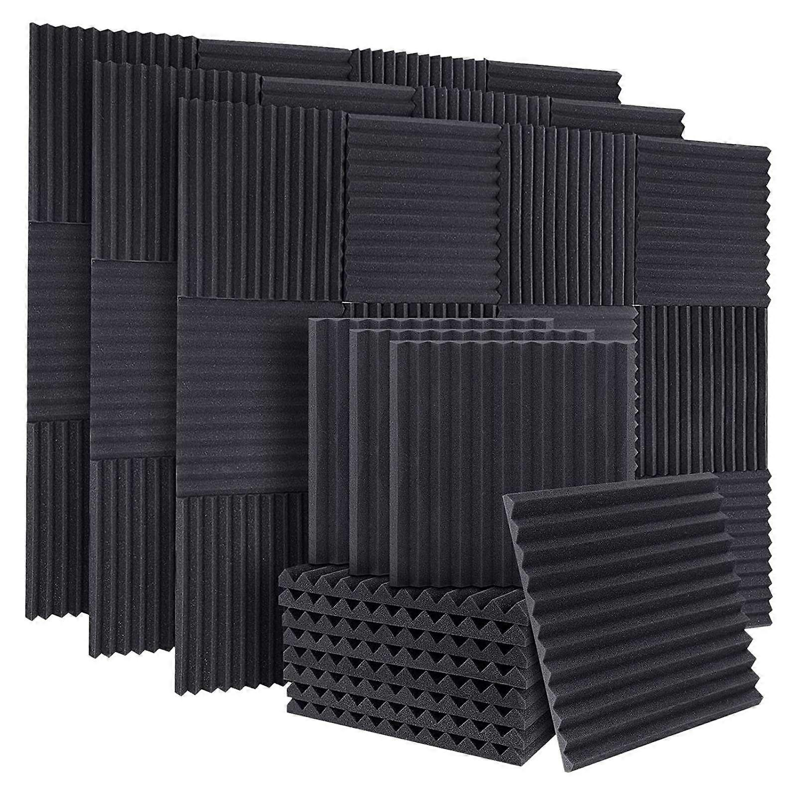 50Pcs ακουστικές ηχομονωτικές επιτροπές απορρόφησης αφρού ήχου, 1X12X12Inch