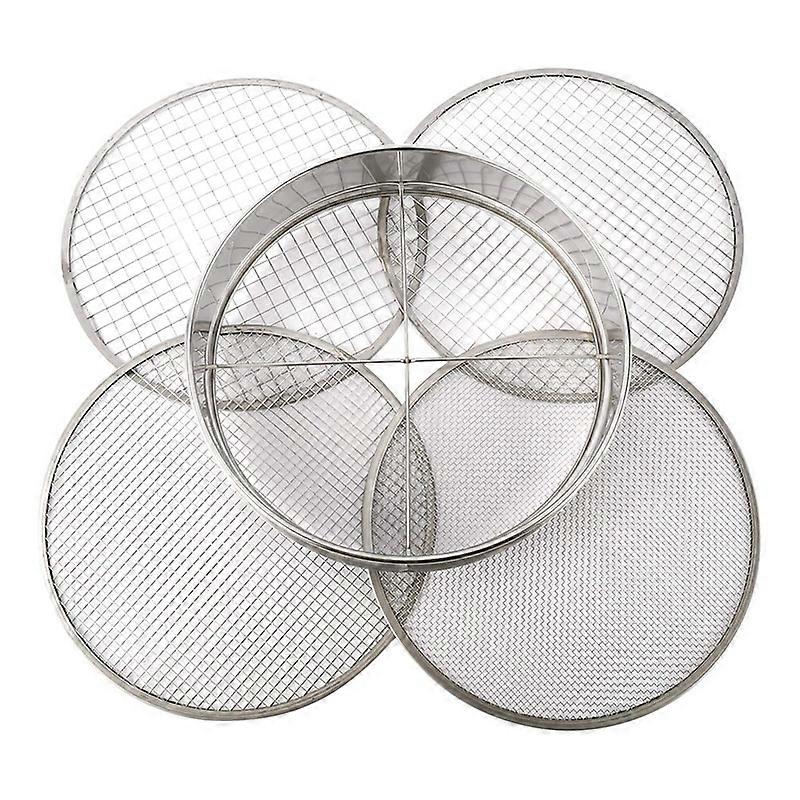 Garden Potting Mesh Sieve Sifting Pan - Stainless Steel Mix Soil Filter 4 Sieve Mesh Filter(1/8In,1/