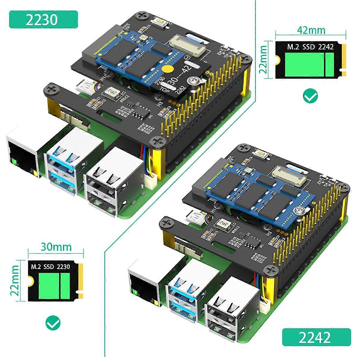 3 in 1 コンボ M.2 NVMe - PCIe アダプター、クーラー ブラック