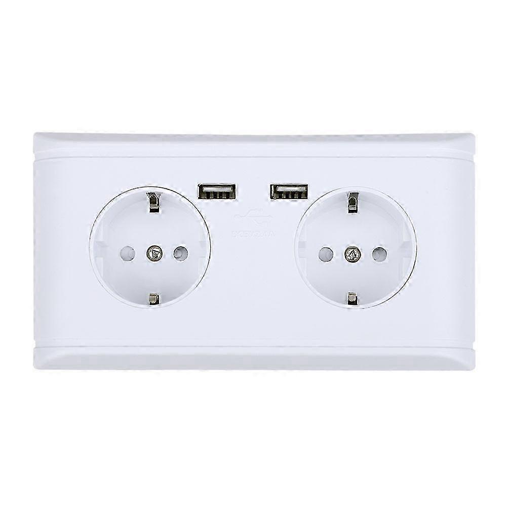 Multi Functional EU Plug Wall Power Outlet Socket with Dual USB Port for Phone Charging 250V