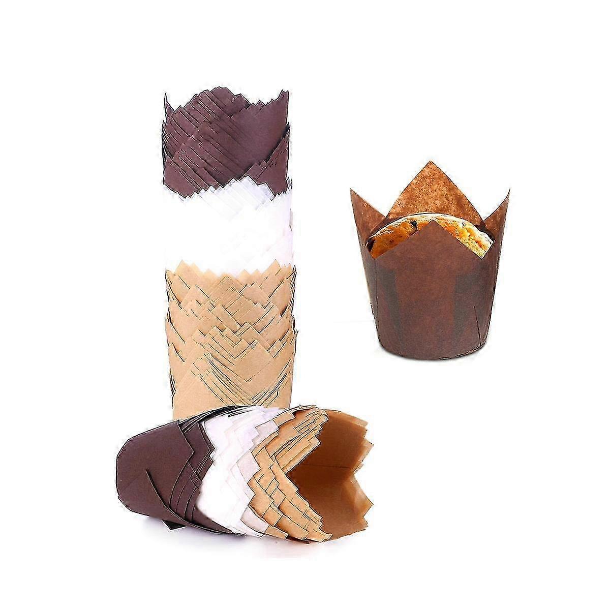 200PCS Tulip Cupcake Liners Upgrade Parchment Paper Muffin Liners for Baking Cupcake for Party Wedd Edition