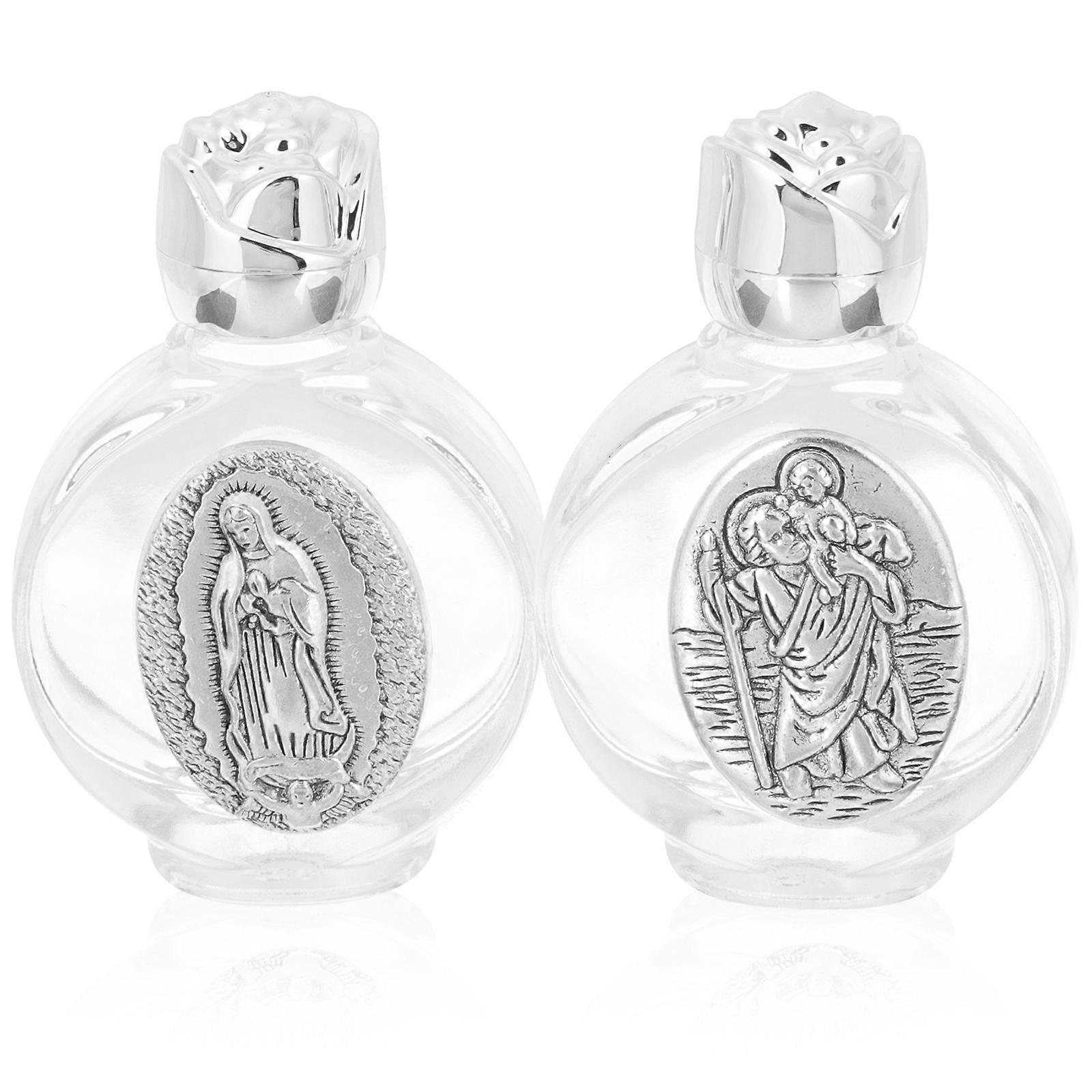 2pcs Holy Water Bottle Decorative Bottles Festival Glass Baptism Decorations Random Pattern