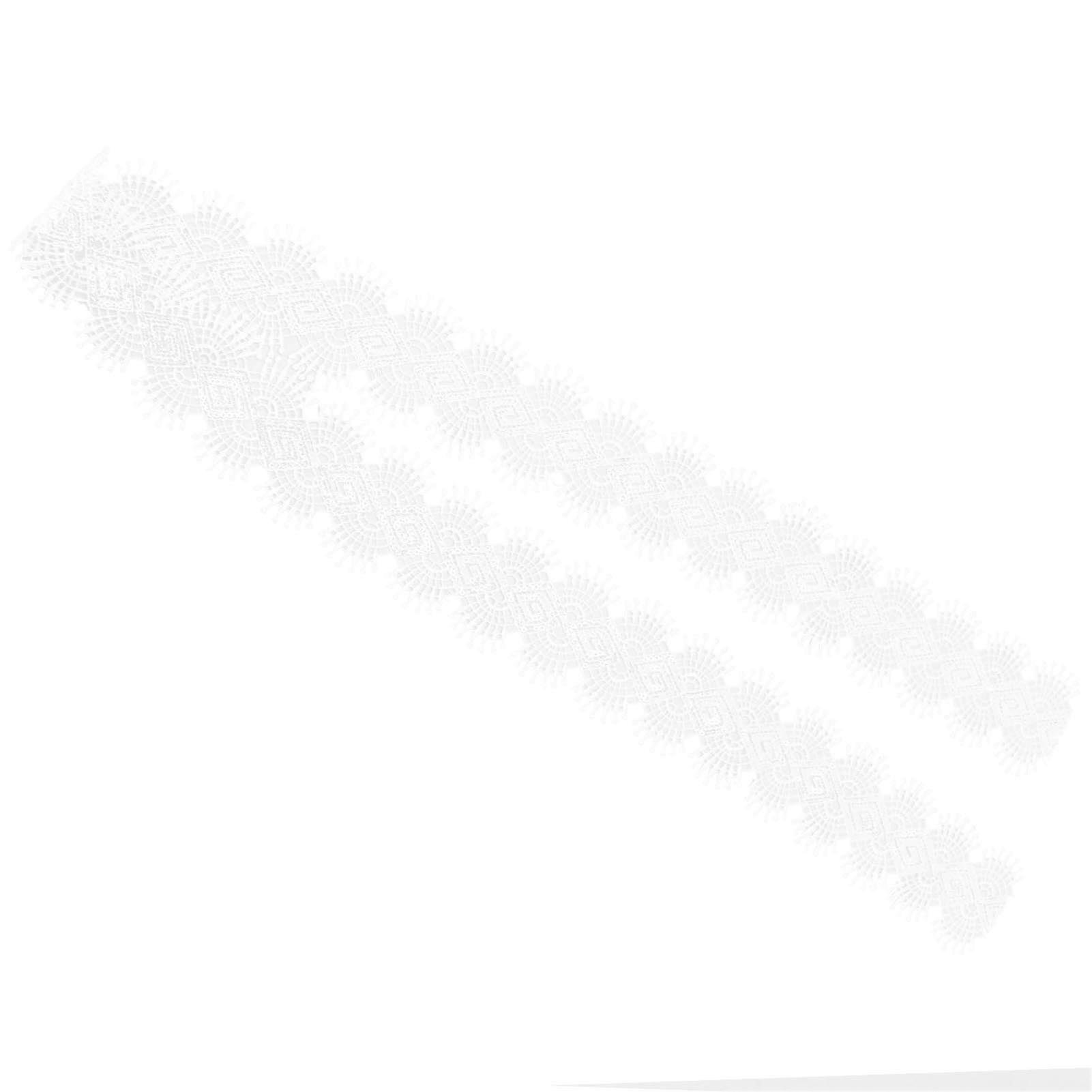 White Lace Ribbon with Silver Sequins, 10 Yards x 5cm Width