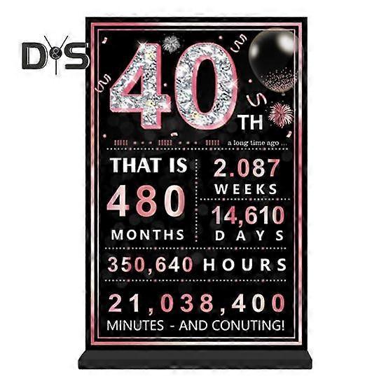 Happy Birthday Poster Acrylic Sign 30th/40th/50th/60th/65th/70th/80th Birthday Gifts Table Poster Board Decoration for Birthday Party Supplies