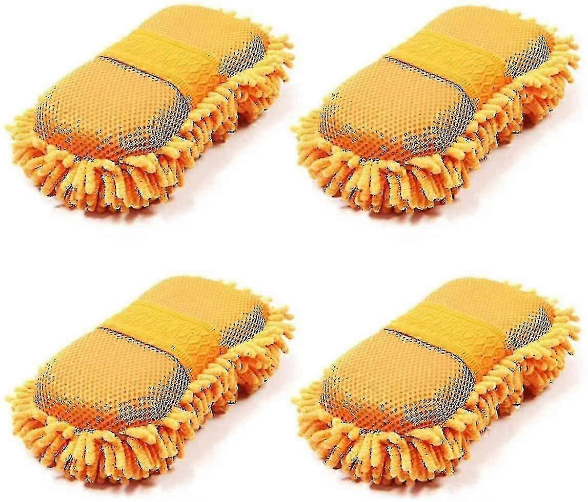 4pcs Car Cleaning Sponge Microfiber Car Wash Sponge