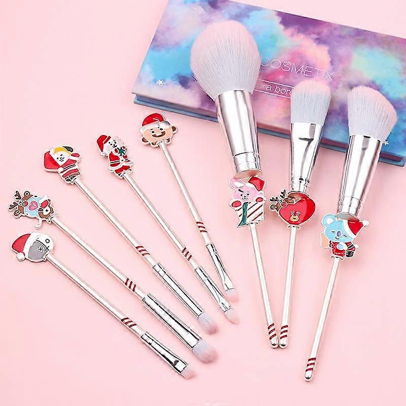 Jul sminkborste gåva älg nybörjarset skönhet verktygssats, specifikation: 8 st dubbelsidig