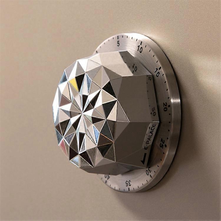 Mechanical Timer Stainless Steel Flower Creative Timer Magnetic Kitchen Reminder