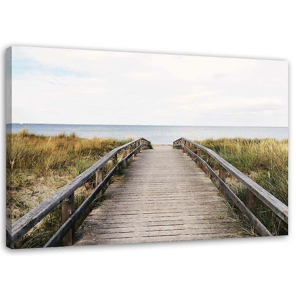 Lienzo, Camino de madera junto al mar - 60x40