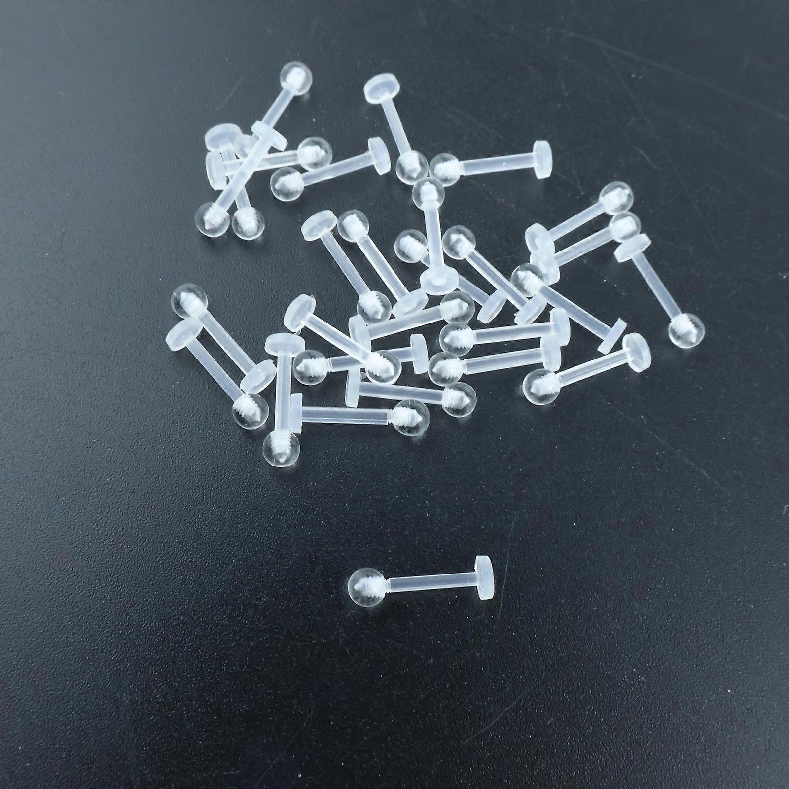 28 PCS Clear Acrylic Lip Studs, Clear Nose Studs Hide Piercing, Invisible Bone Studs Retainers for Women and Men