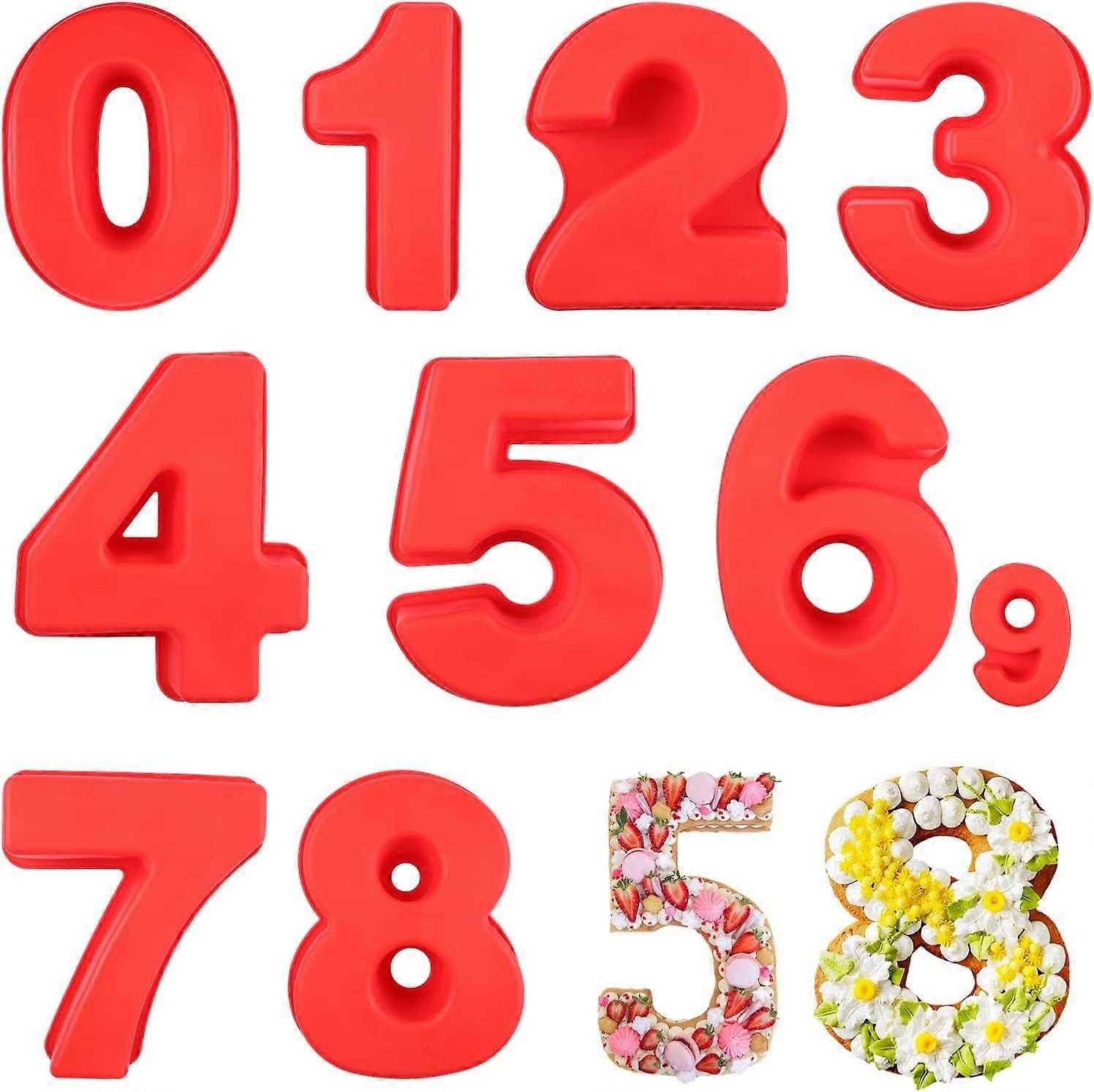 10 Inch Number 0-9 Cake Pans, 9PCS