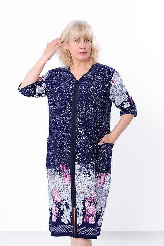 Women’s Casual Reactive Fabric Robe – Comfortable Zip-Up with Side Pockets, Summer, HC 8244-005