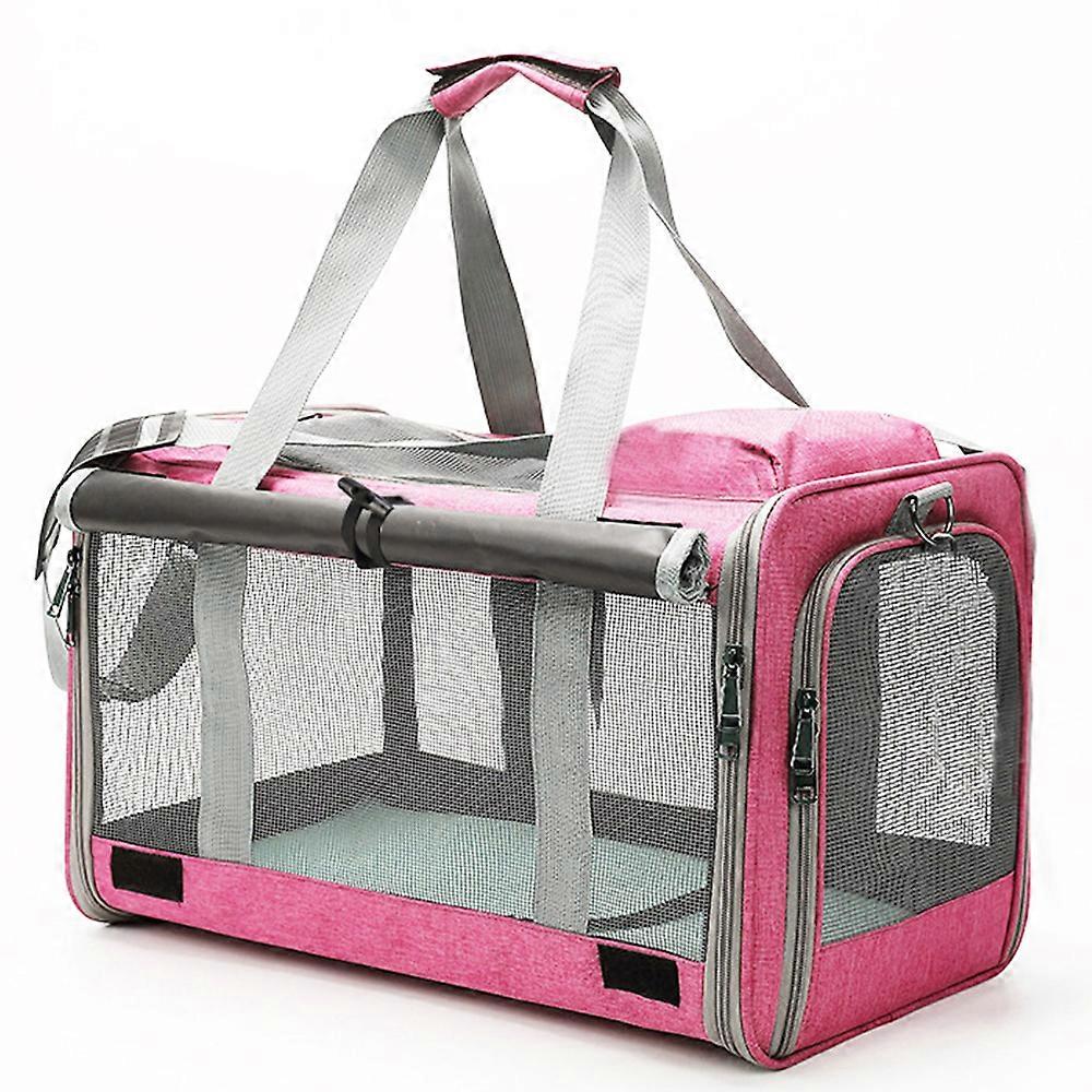 Portable Foldable Cat Carrier Bag 47x30x29cm, Beige/Gray/Blue/Pink