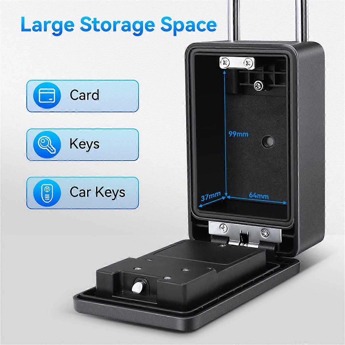 Bluetooth Fingerprint Password Key Lock Box Waterproof Wall Mounted Door Hanging Safe Deposit Box f