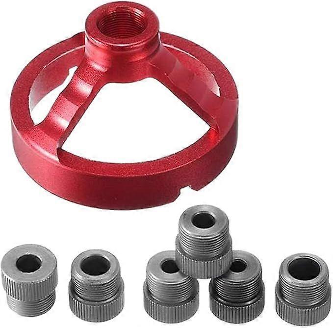 Self Centering Drill Bit Guide Jig, 6//7/8/9/10mm Woodworking Centering Tool Drill Guide Vertical Drill Rig Set(Red)