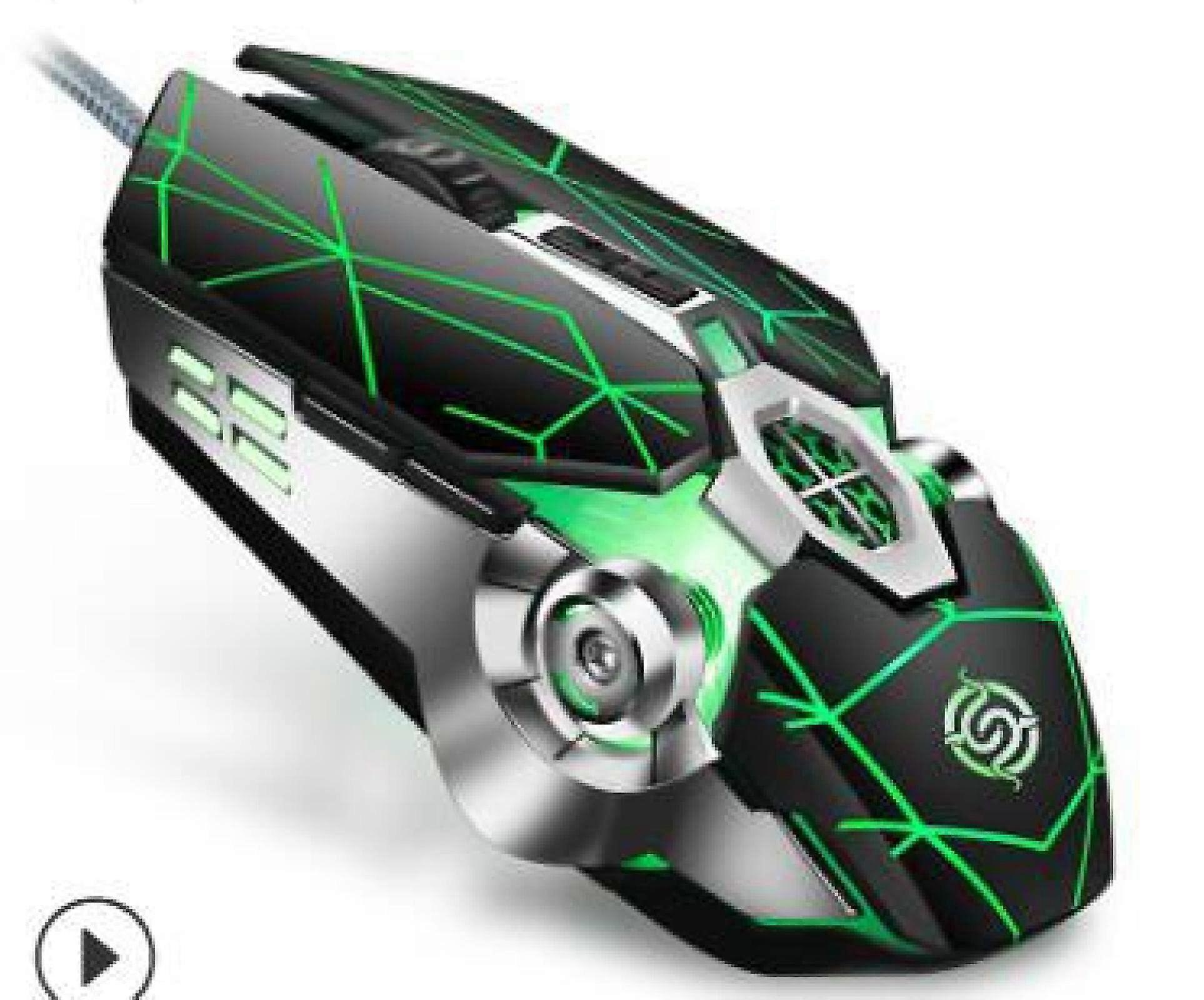 أفعى Q7 لعبة الماوس السلكية مضيئة الكمبيوتر USB الميكانيكية الألعاب الماوس نجمة الشقوق