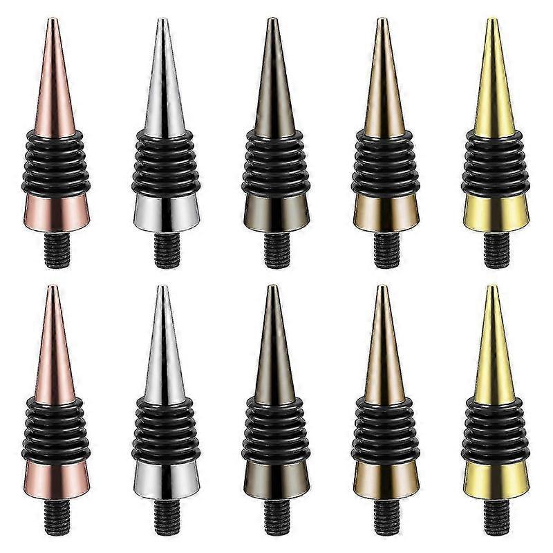 10 pezzi in bianco bottiglia tappo con filettato Post metallo vino tappo inserti Set Hardware per legno tornitura progetto fai da te - come mostrato