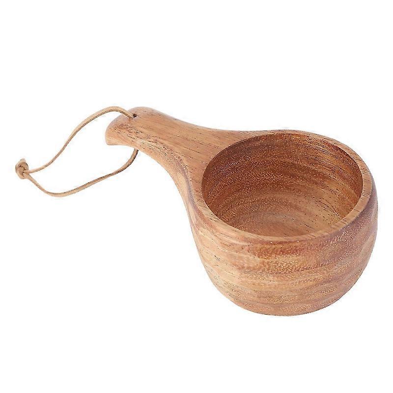 木製コーヒーカップ220MLエコフレンドリーなポータブル断熱コーヒーカップ、快適なグリップ付き家庭用厚いハンドル--C