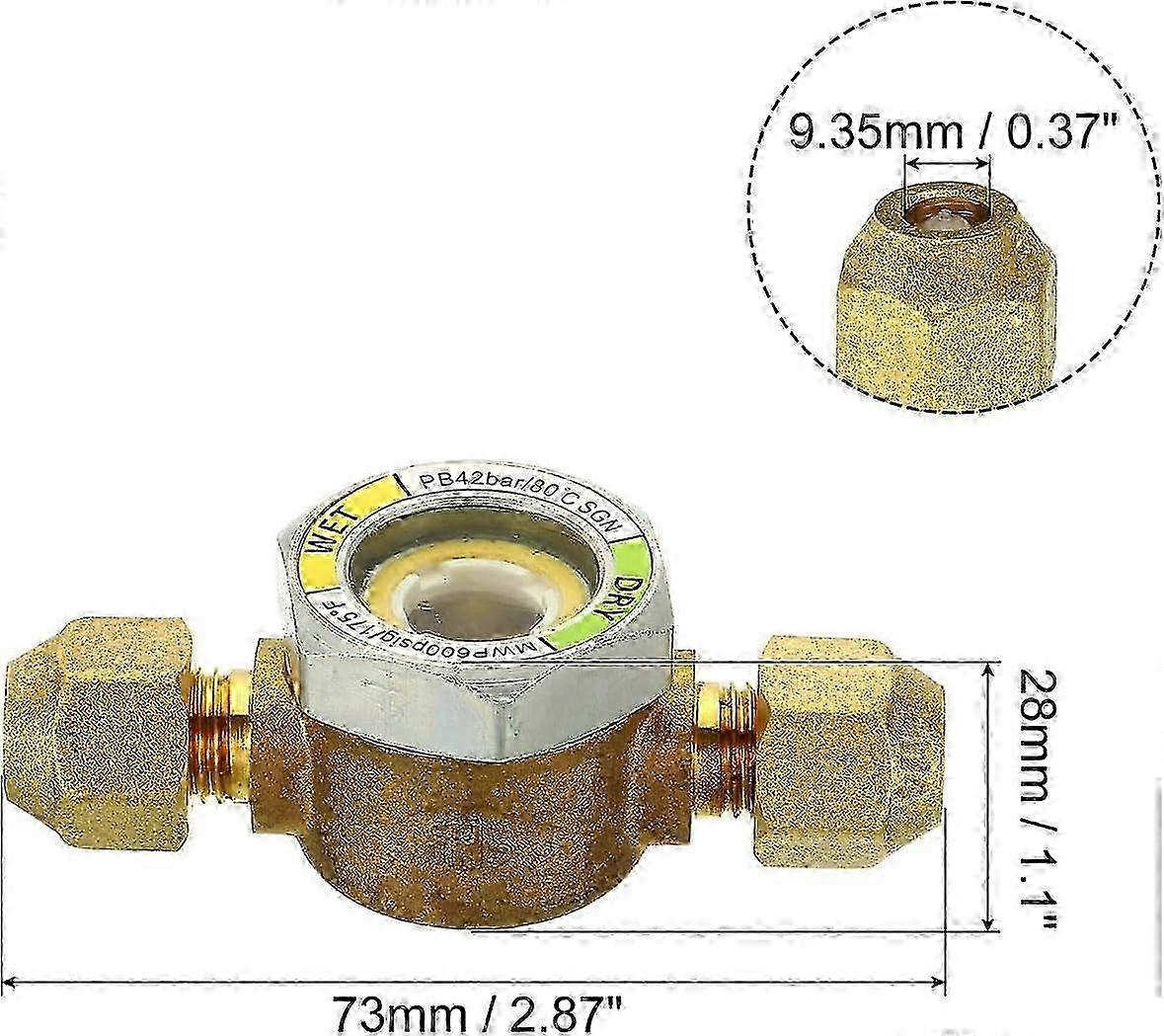 1/4" SAE Sight Glass for HVAC Refrigeration