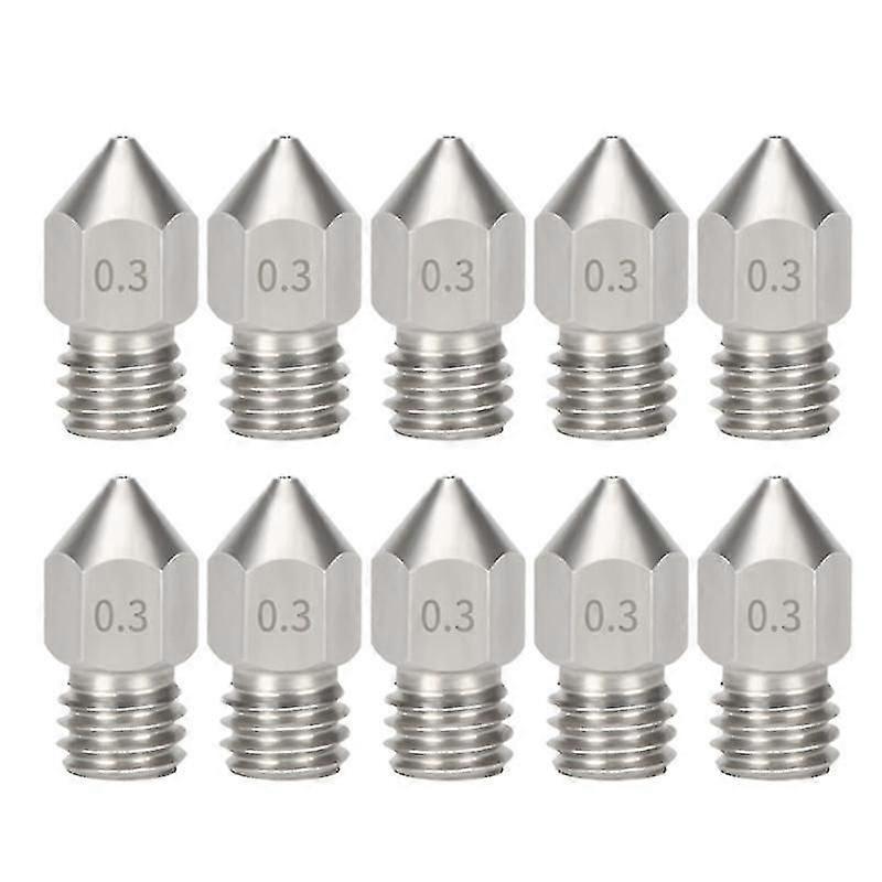 10pcs Mk8 Nozzles M6 Thread For 1.75mm Ment Extruder 3d Printer Ender 3 /5