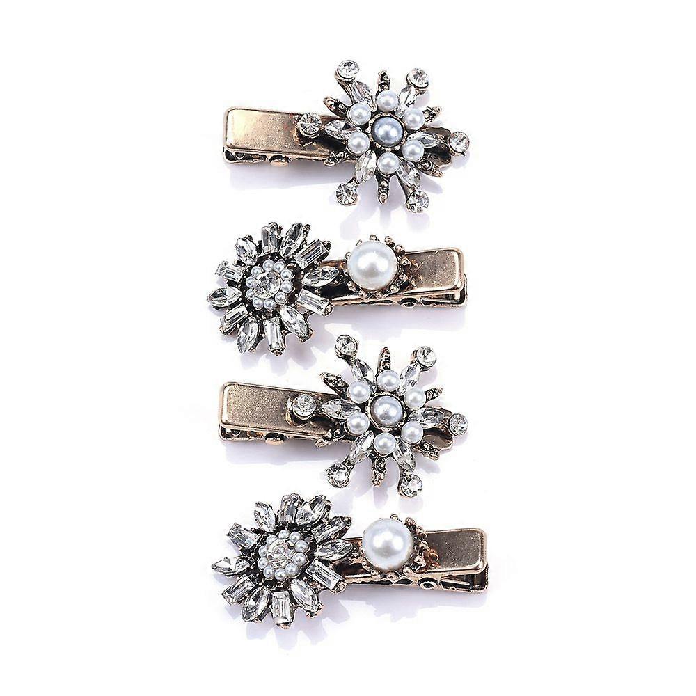 4PCS καρφίτσες Bobby στρας, μεταλλικά κλιπ μαλλιών Diamond Bobby καρφίτσες τρίχας κρύσταλλο καρφίτσα για κορίτσια γυναικών χορού
