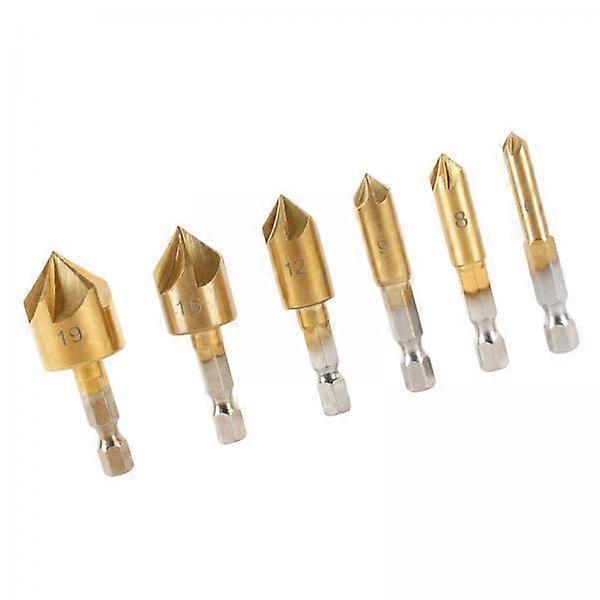 4x6x Expanding Countersunk Drill Set Premium Five Edged Chamfer Drill for Wood
