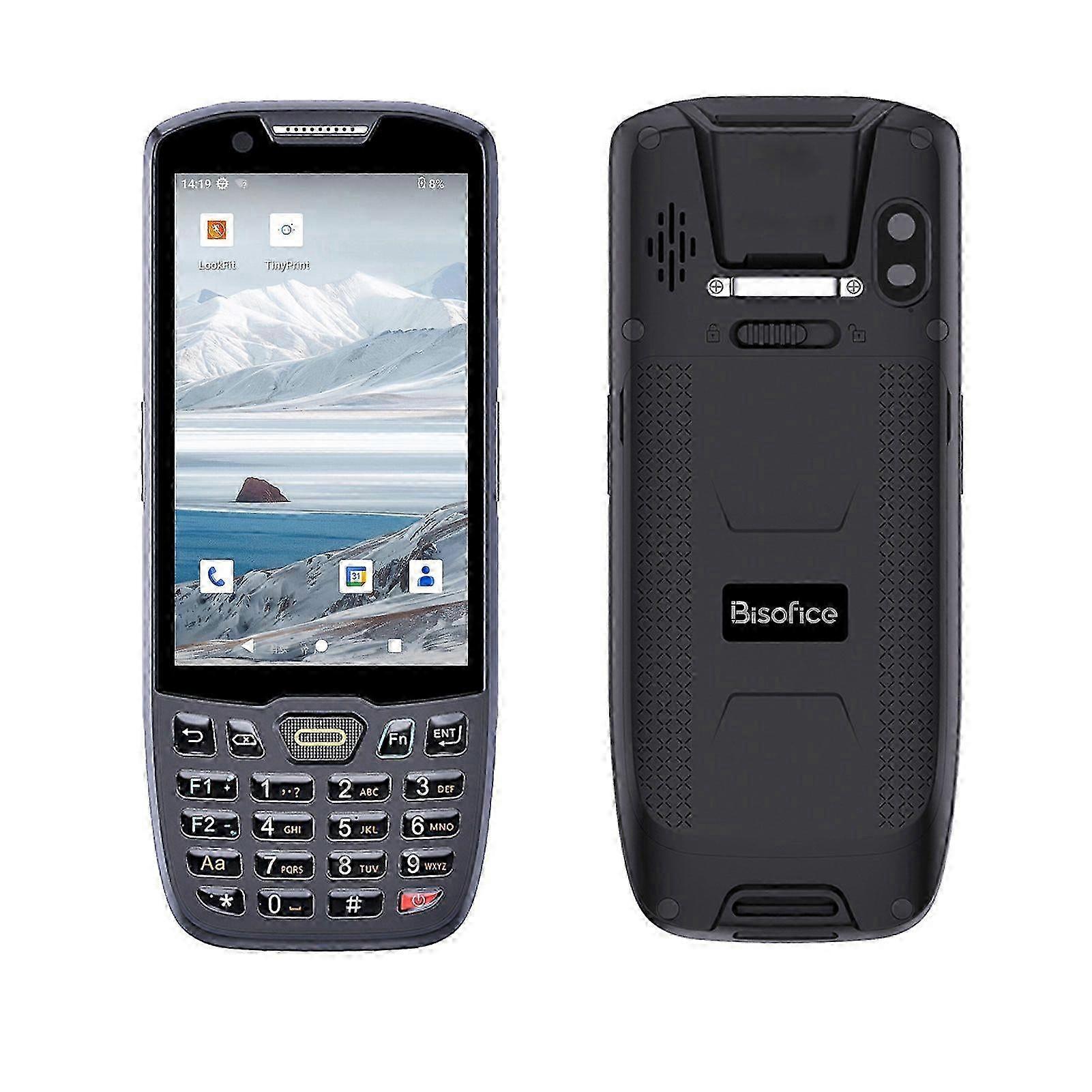 Bisofice Android 13.0 2D ماسح الباركود المساعد الشخصي الرقمي المحمولة Pos محطة جمع البيانات آلة الجرد 4G Wifi Bt كمبيوتر محمول مع 4 بوصة Touchscree