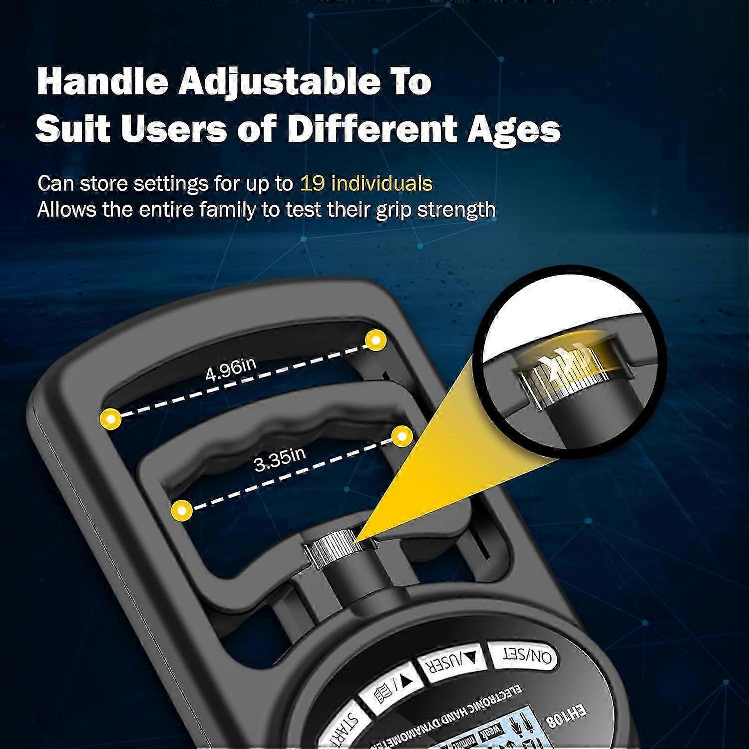 Hand dynamometer grip strength trainer - electronic hand grip strength tester grip-blue