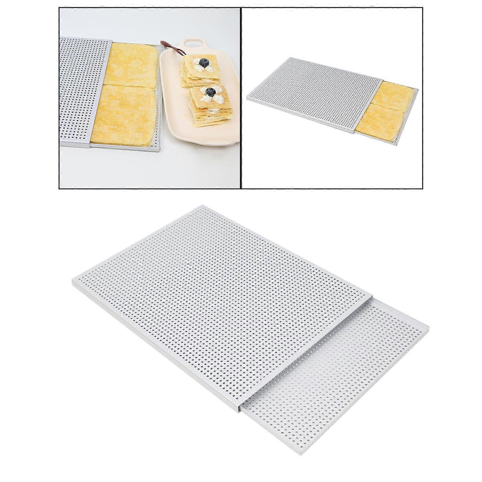 2x Backofen Backblech Blätterteig Backblech Leicht zu reinigen Robuste Kuchenform Backen