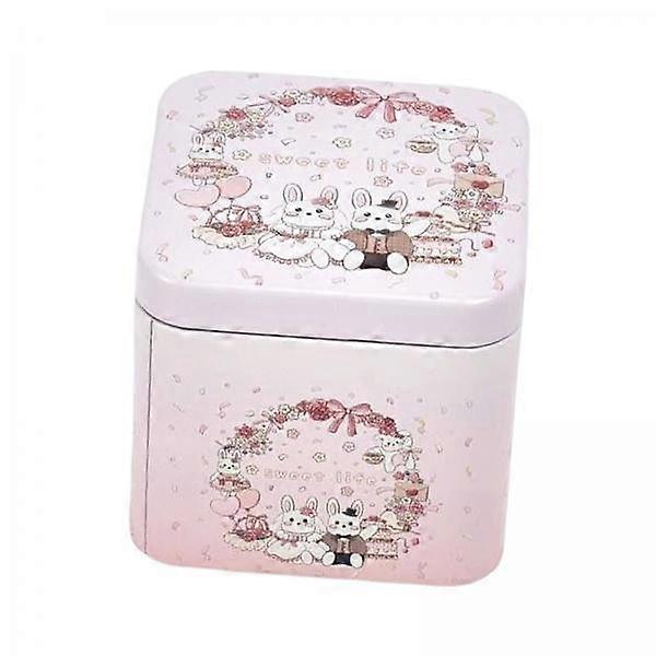 2xSquare Candy Tins with Lid Food Storage Box for Dry Tea Storage DIY Projects Style B